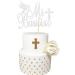 Arthsdite Spanish Mi Bautizo Cake Topper with Glitter Cross Religious God Bless Cake Toppers Picks Holy First Communion Baptism Theme Baby Shower 1st Birthday Party Decorations - Silver Glitter Silver Mi Bautizo Cake Topper
