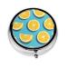 Lemon Wedgesround Pill Box 3 Compartments Round Pill Box Organizer for Purse Or Pocket Portable Travel Pill Box