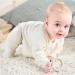Baby Nom 100% Food Grade Silicone Teething Toy - Freezable & Multi-Textured Infant Teething Ring - BPA Free Teether in Cream White - Buy Online on GoSupps.com