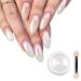 Magic White Pearl Chrome Nail Powder Solid Glitter Fairy Shell Nails Art Powder Holographic Ice Transparent Aurora Moonlight Manicure Pigment with Tool