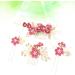 Toyvian Handmade Wedding Hair Comb Clip Set - Floral Rhinestone Hair Accessories for Brides and Bridesmaids (Rosy) - Buy Online on GoSupps.com