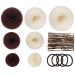 7 Pcs Hair Bun Maker set Hair Donut Bun Hair Styling Hair Accessory with 20 Hair Clip and 4 Hair Elastic Band Hair Bun Shaper Ring Style for Kids Women Girls (Beige and Dark Brown)