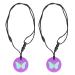 2Pcs Sensory Chew Necklace Silicone Anti Deformation Chew Necklace Relief Toy Baby Teething Necklace for Toddlers (Purple)