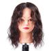 Human Hair Topper Wavy Middle Part Clip in Hairpiece Toupee for Women with Hair Loss 16" Dark Brown 16" dark brown