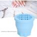 Makeup Brush Cleaning Bowl Space Saving Multifunctional Makeup Brush Scrubber Palm Size 2 in 1 Foldable for Home (Blue) - Buy Online on GoSupps.com