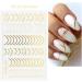 French Metallic Line Nail Art Stickers Decals 8 Sheet Self-Adhesive Rose Gold Metal Curve Stripe Design Manicure Tips Nail Decoration for Women Girls - Buy Online on GoSupps.com