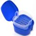 Dark Blue Prostheses Suitcase & Storage Box for False Teeth - Travel-Friendly with Cup Sieve & Basket - Buy Online on GoSupps.com