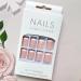 24 Pcs Short Pink Square French Tip Press on Nails - Glossy False Nails with Designs for Women - Buy Online on GoSupps.com