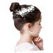 ifundom Rhinestone Bridal Comb floral hair comb bride Bridal Side Combs pearl bridal hair comb bridal headpieces for wedding pearl hair comb for women Small and fresh Miss flowers