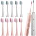 MAXWISDOM Toothbrush Electric with Holders 12 Sonic Toothbrush Heads Replacement 6 Modes Smart Timer 2 Hours Charge for 60 Days - Pink & White - Pack Of 18 - Buy Online on GoSupps.com