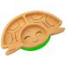 nohla - Tate The Turtle - Bamboo Baby Weaning Suction Plate - 15cm x 26cm - Spill-Proof Suction Base - Ideal from 6 Months - 100% Bamboo & FDA Silicone - Organic & BPA-Free - Green Tate the Turtle Plate