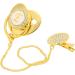 Alomejor Baby Pacifier - Curved Design 26 Letters Safe Materials & Clips for 6-18 Months - Golden Color (E) | Healthy Bling - Buy Online on GoSupps.com