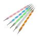 Guvkeug Set of 5 Multi Coloured Swirl Double Ended Nail Art Dotting/Marbleizing Tools Color Choose