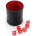 Harbor Loot Red Dice Shaker Cup Complete with Matching Dice Set of Six Red Translucent Dice