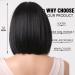Esmee Short Black Bob Wig with Fringe | Shoulder Length Synthetic Wig for Daily Party Cosplay | 12 Inch - Buy Online on GoSupps.com