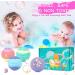Canvalite Kids Bath Bombs - 6 Pcs Handmade Mermaid Gifts for Girls | Skin-Friendly Natural Spa Fizzy Bubble Bath with Surprise Inside Little Girls Jewelry - Buy Online on GoSupps.com