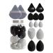 Beauty Sponge Blender Beauty Makeup Sponge Set - Portable Concealer Sponge Facial Makeup Tools for Blending Foundation Cream Black