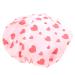 FRCOLOR Girl Beanie Shower Bath Floral Plastic Printed Spa Caps Girls Reusable Wrap Double for Beauty Bonnet Protector Elastic Cap Heart Flower Salon Bathing Cover Eva Womens Shower Caps 29x29cm Pink