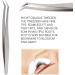 Eyelash Extension Tweezers - Silver Stainless Steel Slanted Manicure Tweezers for Precision Application - Buy Online on GoSupps.com