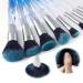 Acrylic Diamond Handle Makeup Brush Set for Full Face Application - 5 Light Blue Brushes - Buy Online on GoSupps.com