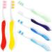 Healvian travel toothbrush 6 pieces foldable toothbrush portable toothbrush integrated case foldable multi-colored travel toothbrush set for hiking camping travel