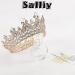 Aiosy Baroque Wedding Crown Gold Crystal Tiara Bridal Headpiece for Women and Girls - Rhinestone Hair Accessory (Type 1 & 3) - Buy Online on GoSupps.com