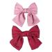 4 Pieces Silky Satin Hair Bows Bow Hair Clips Ribbon Bow Hairpins Bow Hair Pins Bowknot Hair Barrettes Hair Bow Accessories for Women Girls Red and Pink