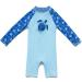 BONVERANO Baby Boy One Piece Long-Sleeved Clothing UV Protection 50+ Swimsuit with One Zip Sea Turtle 3 Months