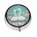 The Swan in Loveround Pill Box 3 Compartments Round Pill Box Organizer for Purse Or Pocket Portable Travel Pill Box