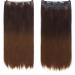 Clips In Hair Extensions Heat-resistant Wigs Long Straight Hair Synthetic Hair Clips On White Hair 24inches #24