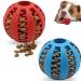 Speedy Panther 2Pcs Dog Treat Dispenser Ball Toy Interactive Dog Toys for Boredom Teeth Cleaning Chew Toy Rubber Ball for Puppy Small Dogs (S) 5cm Blue&Red