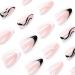24pcs Short Oval French Tip Stick on Nails - Black & White Edge Press-on Nails for Women & Girls - Removable Full Cover Acrylic Fake Nails - Nail Art Accessories 0217Y01 - Buy Online on GoSupps.com