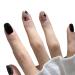 Nail patches fake nails wearing nail polish waterproof black detachable reusable(XS)