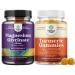 Bundle of Pure Magnesium Glycinate Supplement 400mg Per Serving for Mood Sleep & Relaxation Support and Turmeric Gummies for Adults Peach Flavor with Turmeric Curcumin Black Pepper Extract Ginger