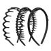 WLLHYF 3 Pieces Sharks Tooth Hair Comb Plastic Non Slip Headband Wavy Teeth Hair Hoop Fashion Effortless Hairband Hair Accessory for Women Girls Men Black