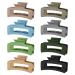 HAUTOCO 8 Pack Large Hair Claw Clips for Women Thin Thick Curly Hair Big Rectangular Matte Claw Clips Strong Hold Square Hair Claw Clips Hair Styling Accessories for Women Girls Matte Dark