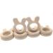Wendysun 3pcs Cartoon Wood Teether - Natural Animal Rabbit Shape Baby Teething Toy - Buy Online on GoSupps.com