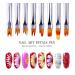 8 Pcs Nail Brush Pen Premium Upgrade Wood Handle, Gradient Painting Brush Set UV Gel Flower Drawing Pen Purple Wood Handle Manicure Nail Art Polish Pen Tool, Valentine's Day present 8 amazing nail brushes