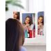 Large Tri-Fold Makeup Vanity Mirror with Lights - 72 LED, 3 Color Lighting, 1x 2X 5X 10x Magnification, Touch Screen Switch - Dual Power Supply - Marble - Buy Online on GoSupps.com