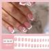 French Tip Press on Nails - Short Square Press On Nails with Nail Tips Minimalist white border gold glitter powder heart fake nails press on nails Acrylic False Nails Cute Artificial Nails - Buy Online on GoSupps.com