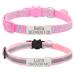 Senristar personalized 2 pack of reflective cat collar custom breakaway cat collars with name tag and bell anti-loss name tag cat collar for girls & boys neck: 20-28 cm pink