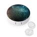 Galaxy Nebula Stars Universe Round Case For Contact Lens Kit Storage Box with Mirror Printed