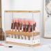 JackCubeDesign Acrylic Bamboo Brush Holder Organizer with Leather Drawer - White, 29 Holes, Beauty Cosmetic Display Stand - 8.77 x 3.34 x 8.42 inches - Buy Online on GoSupps.com