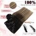 Easyouth Black Ombre Clip in Hair Extensions 14 Inch 70g 7Pcs - Balayage Black to Brown and Blonde Human Hair Clips - Buy Online on GoSupps.com