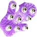 Uqmiqura palm shaped massage glove body massager with 9 360-degree scooter palm-shaped massage shoe body massage metal roller ball stress relief massage device (purple)