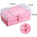 Kinsorcai 12'' Three-Layer Clear Plastic Storage Box - Pink | Multipurpose Organizer & Portable Storage Case for Art, Craft & Cosmetic - Buy Online on GoSupps.com