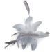 Feather and Flower Hair comb slide Fascinator with Glittery Spotty net Bridal Wedding Races Prom (Silver Grey) by Inca - Buy Online on GoSupps.com