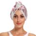 Pinks Hair Towel 2 Pack Super Absorbent Hair Drying Towel Quick Dry Hair Turbans Head Towel with Button Twisty Wrap for Women Girls