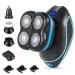 Head Shaver,Head Shavers for Bald Men,5D Floating Electric Shaver for Men, 5 in 1 Bald Head Shaver with Hair Clippers Nose Hair Trimmer Facial Cleansing & Exfoliating Brush (Blue)