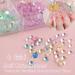 6 Grid Accessories Crystal Strass Diamond AB Color Round Glass Mermaid Gradient Aurora Nail Rhinestones - Buy Online on GoSupps.com